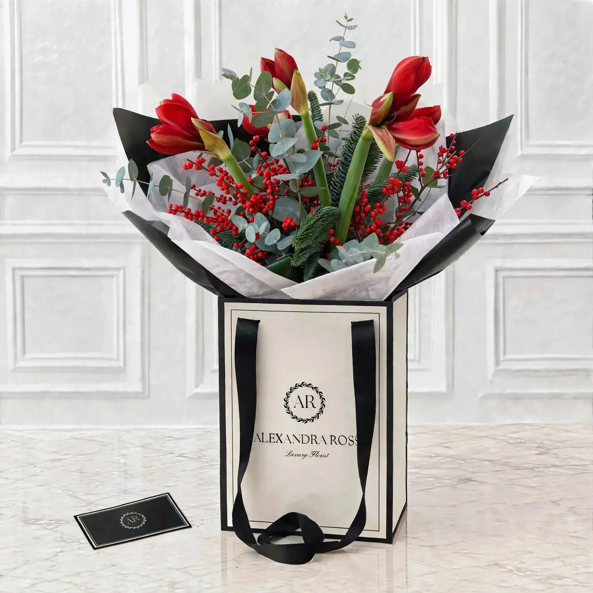 The Crimson Christmas Vase Arrangement